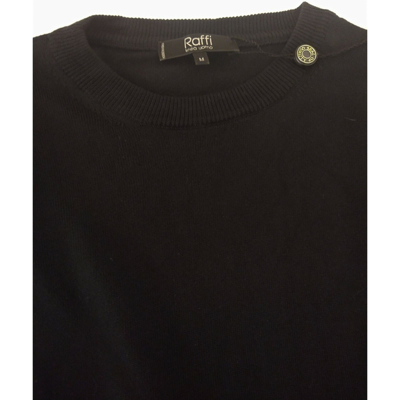 Raffi Linea Uomo Mens Short Sleeve Black Sweater Modal Made In Italy NWT SZ M - Picture 6 of 9
